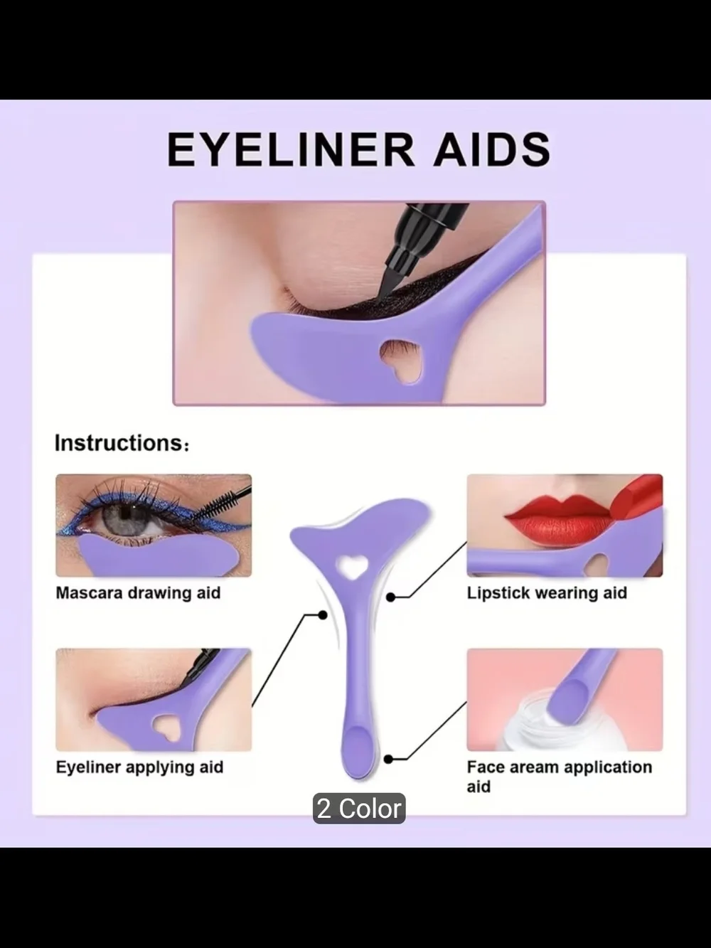 3 Pcs Makeup Tools Set - Lavender